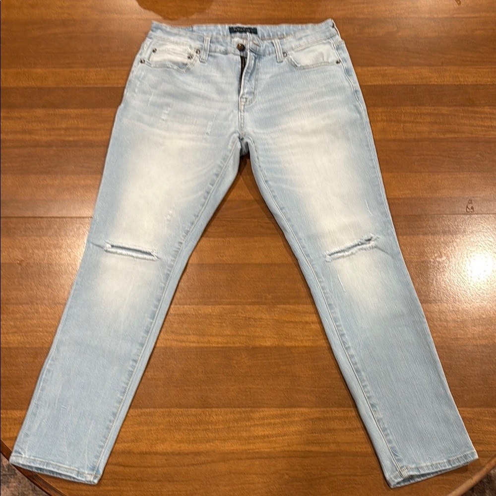 Aeropostale Blue Skinny Jeans with Distressed Details